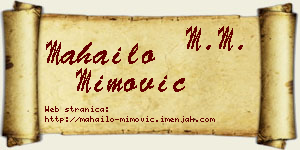 Mahailo Mimović vizit kartica